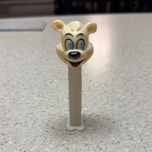 Pez Dispenser with Bear Head - Cream and White